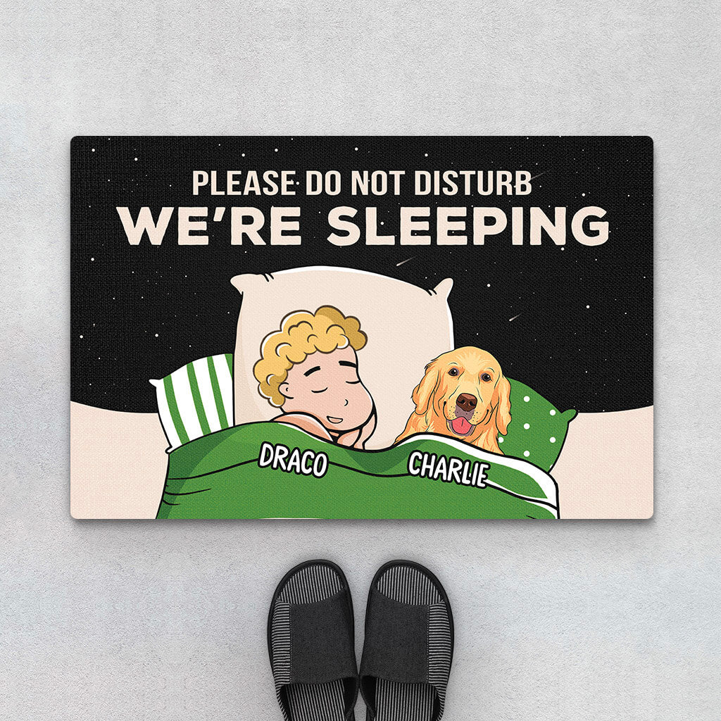 Personalised Please Do Not Disturb Doormat For Dog Lovers