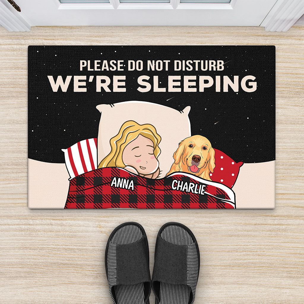 Personalised Please Do Not Disturb Doormat For Dog Lovers