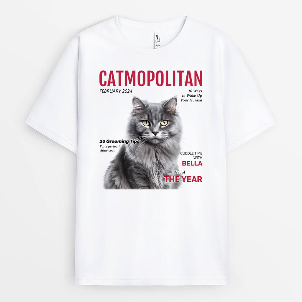 3326AUK1 personalised catmopolitan t shirt  customised gifts for cat owners