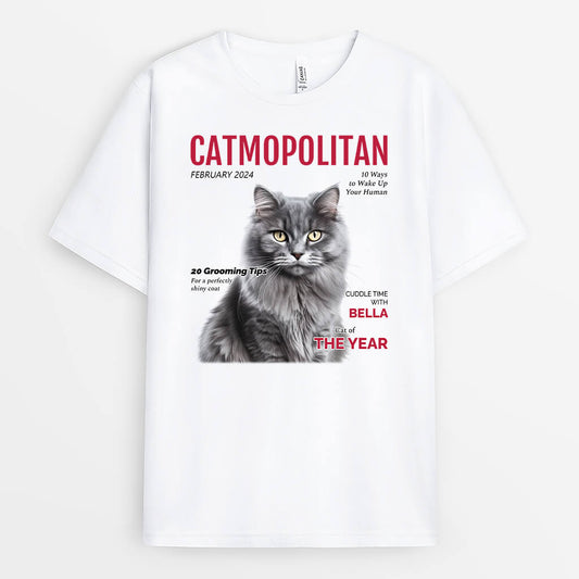3326AUK1 personalised catmopolitan t shirt  customised gifts for cat owners