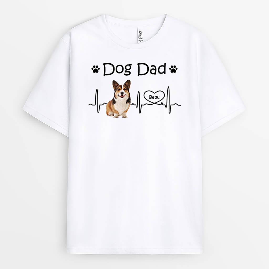 3327AUK1 personalised cute dog dad t shirt  personalised gift for him