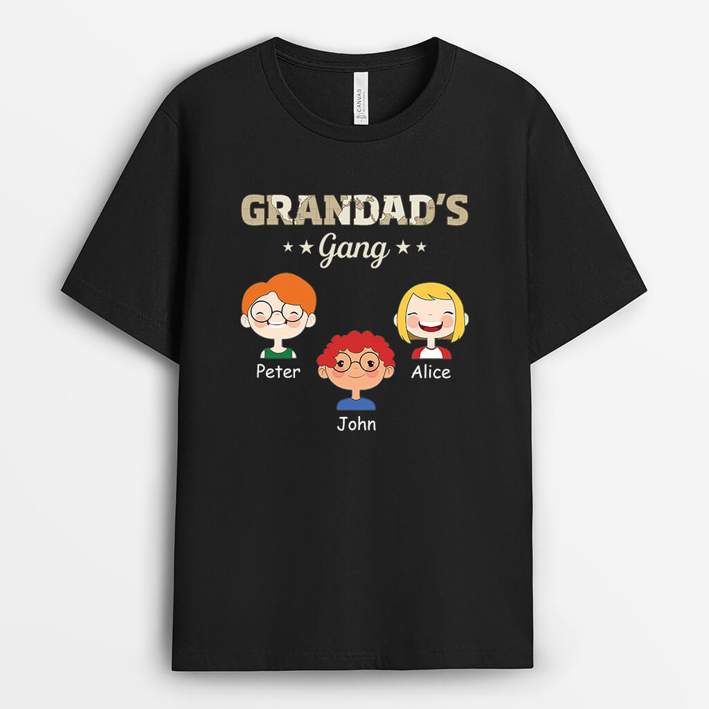 3337AUK1 Personalised Grandad DadGang T shirt