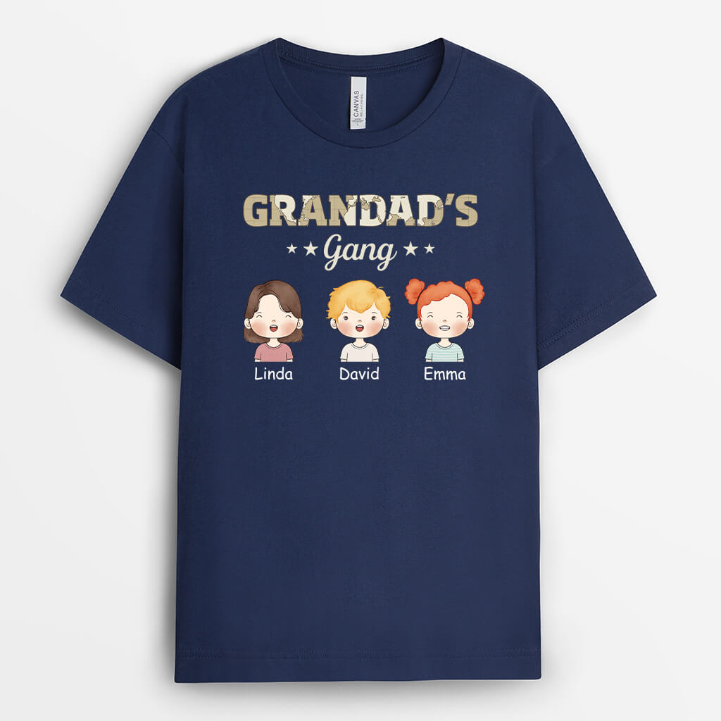 3338AUK2 personalised grandad daddys gang t shirt  personalised gift ideas for your grandad dad