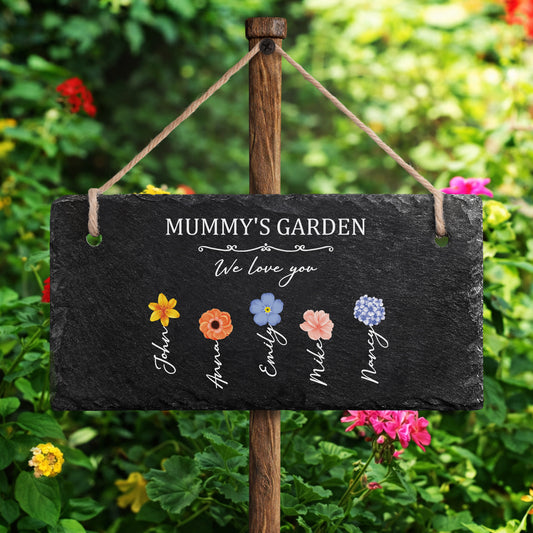 3340AUK2 personalised mumgrannys garden we love you slate garden sign 3340ae8l7a