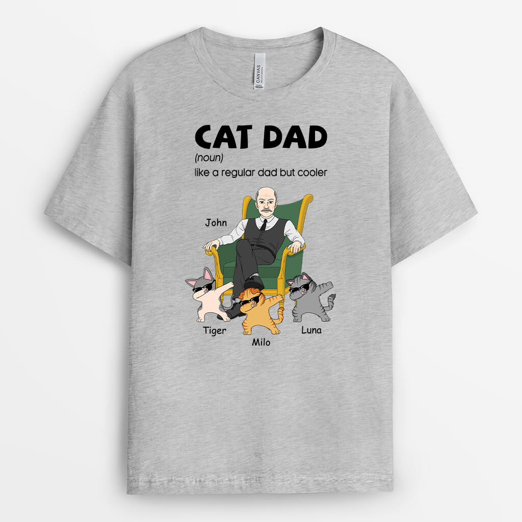 3342AUK2 personalised cool cats cat dad t shirt  personalised gifts for cat lovers