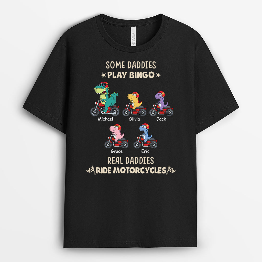 3347AUK2 personalised some grandads play bingo real grandads ride motorcycles t shirt  funny gift for grandads