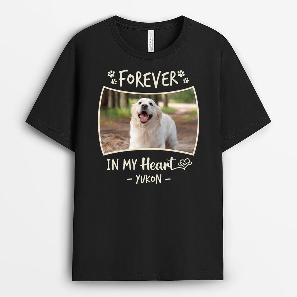 Personalised Forever In My Heart Dog T-shirt