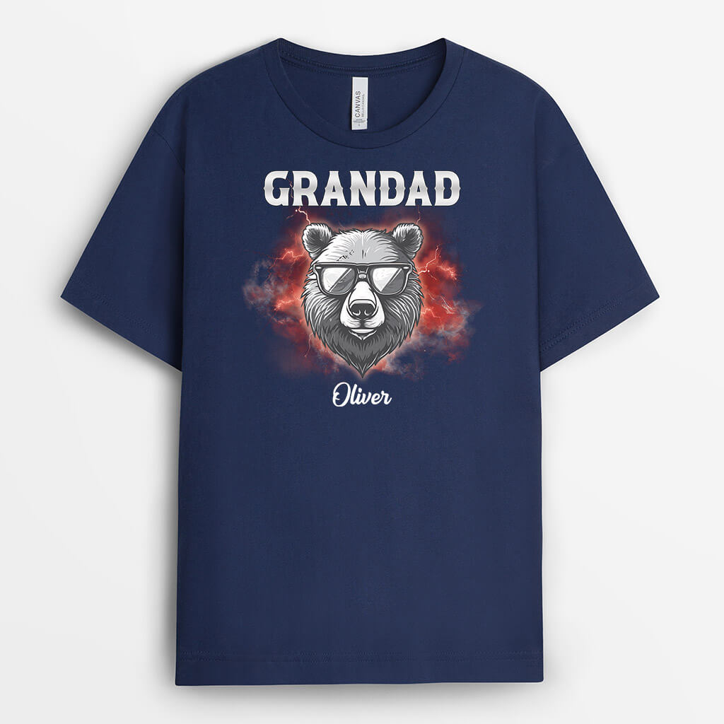 Personalised Cool Lion Grandad T-Shirt