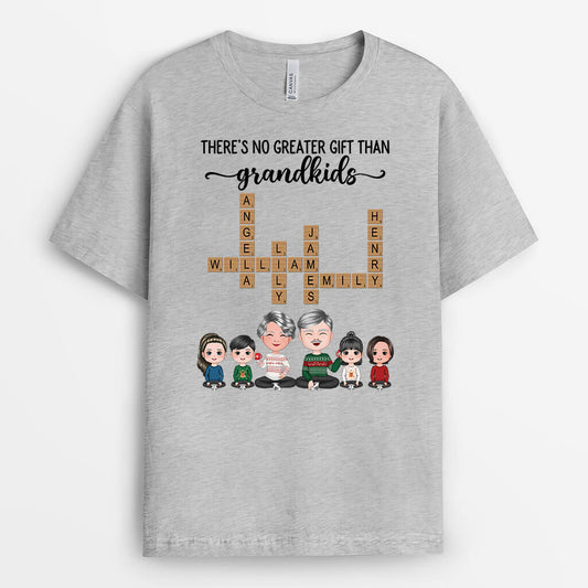 3362AUK1 theres no greater gift than grandkids t shirt  personalised gifts for grandparents
