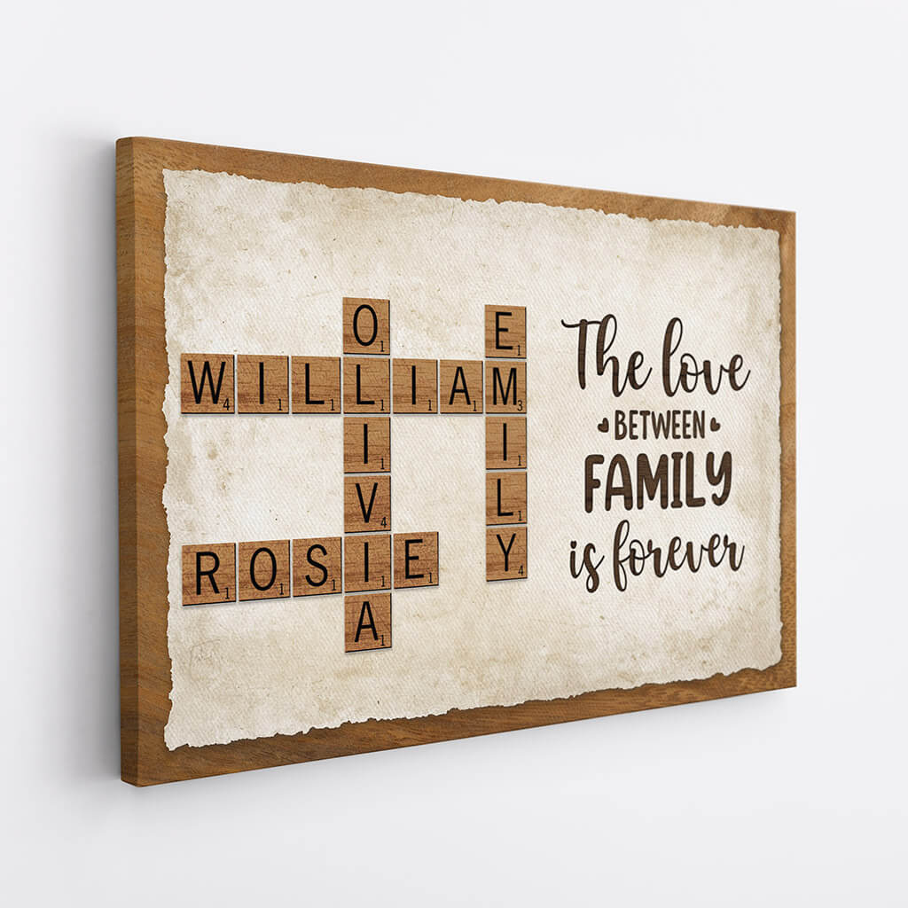 3368CUK2 personalised together we make a family crossword canvas  personalised gift for family