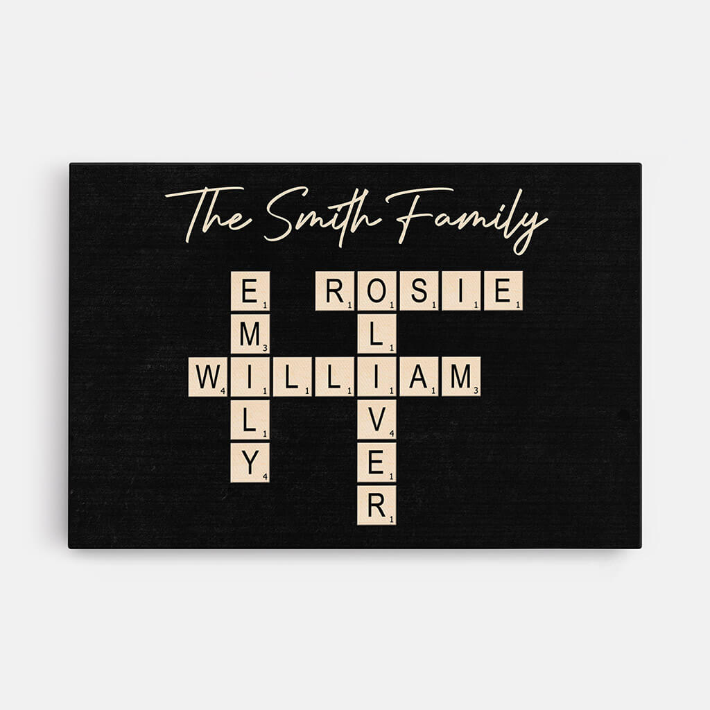 Personalised The Family Crossword Canvas For Family