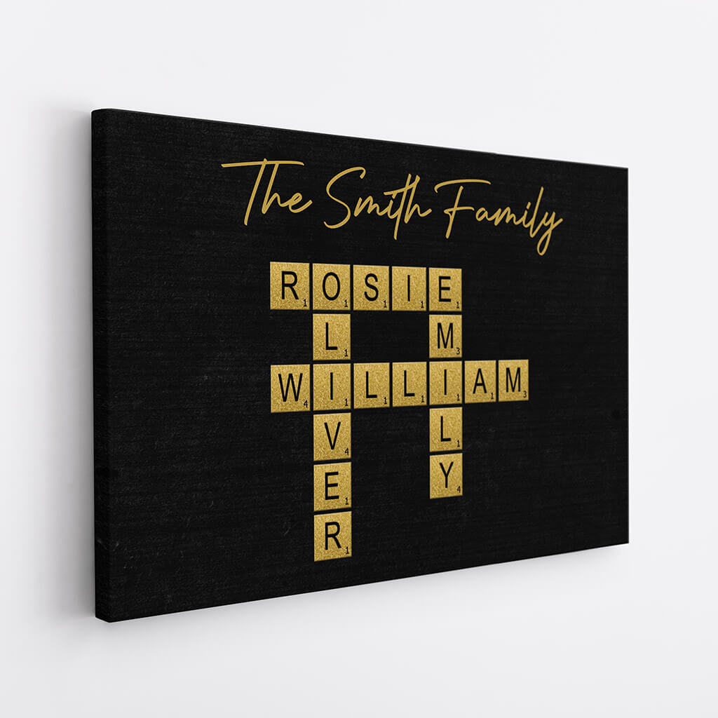 Personalised The Family Crossword Canvas For Family