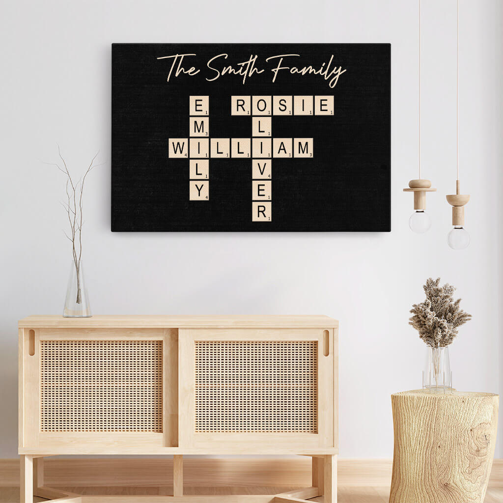 Personalised The Family Crossword Canvas For Family