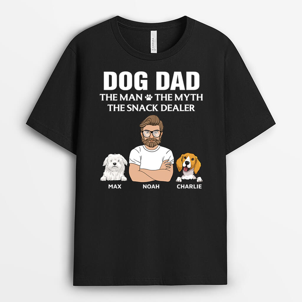 3388AUK1 dog dad the man the myth t shirt  personalised gifts for dog dad