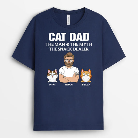 3388AUK2 cat dad the man the myth t shirt  personalised gifts for cat dad