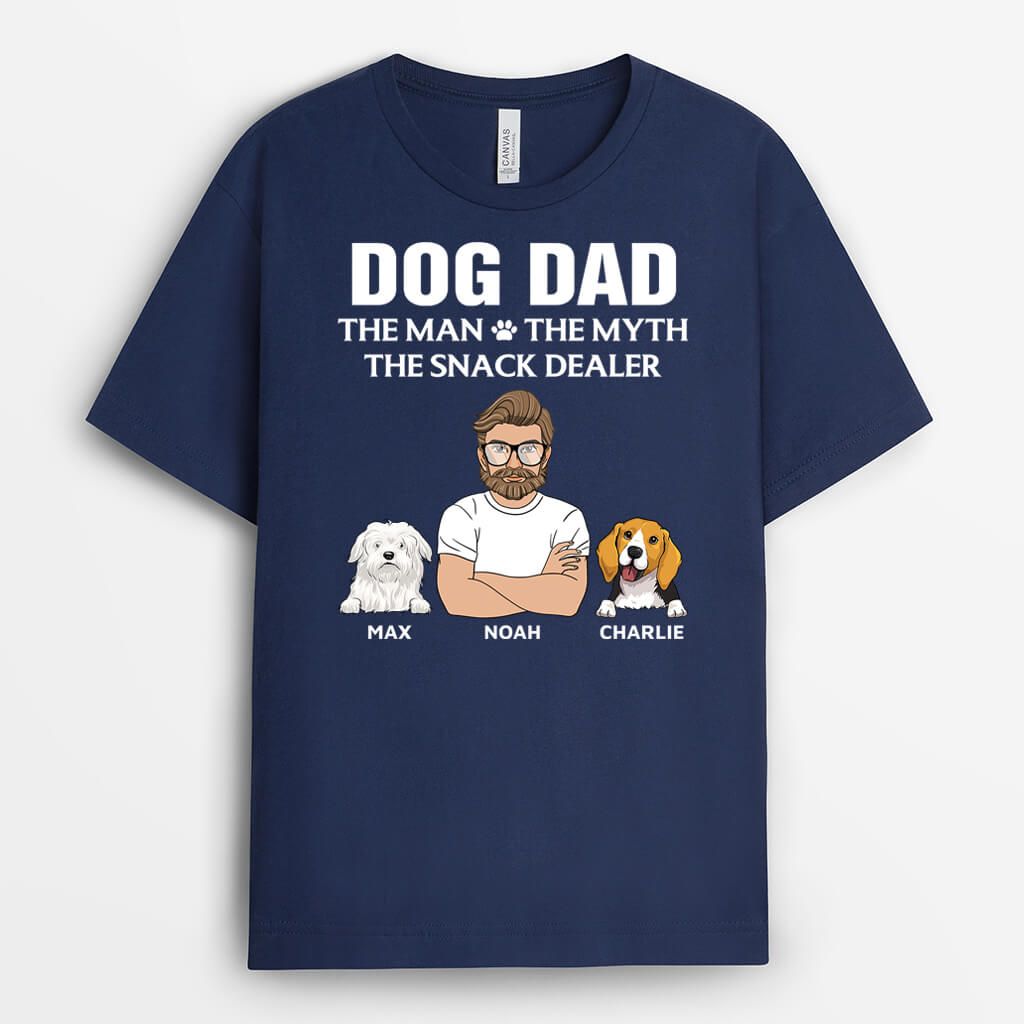 3388AUK2 dog dad the man the myth t shirt  personalised gifts for dog dad