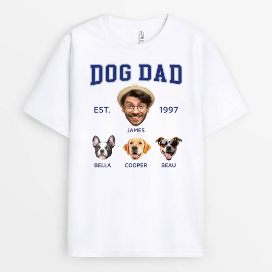 3393AUK1 dog dad est 1997 t shirt  personalised gifts for dog dad