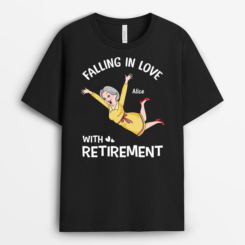 Personalised Falling In Love With Retirement T-Shirt For Men