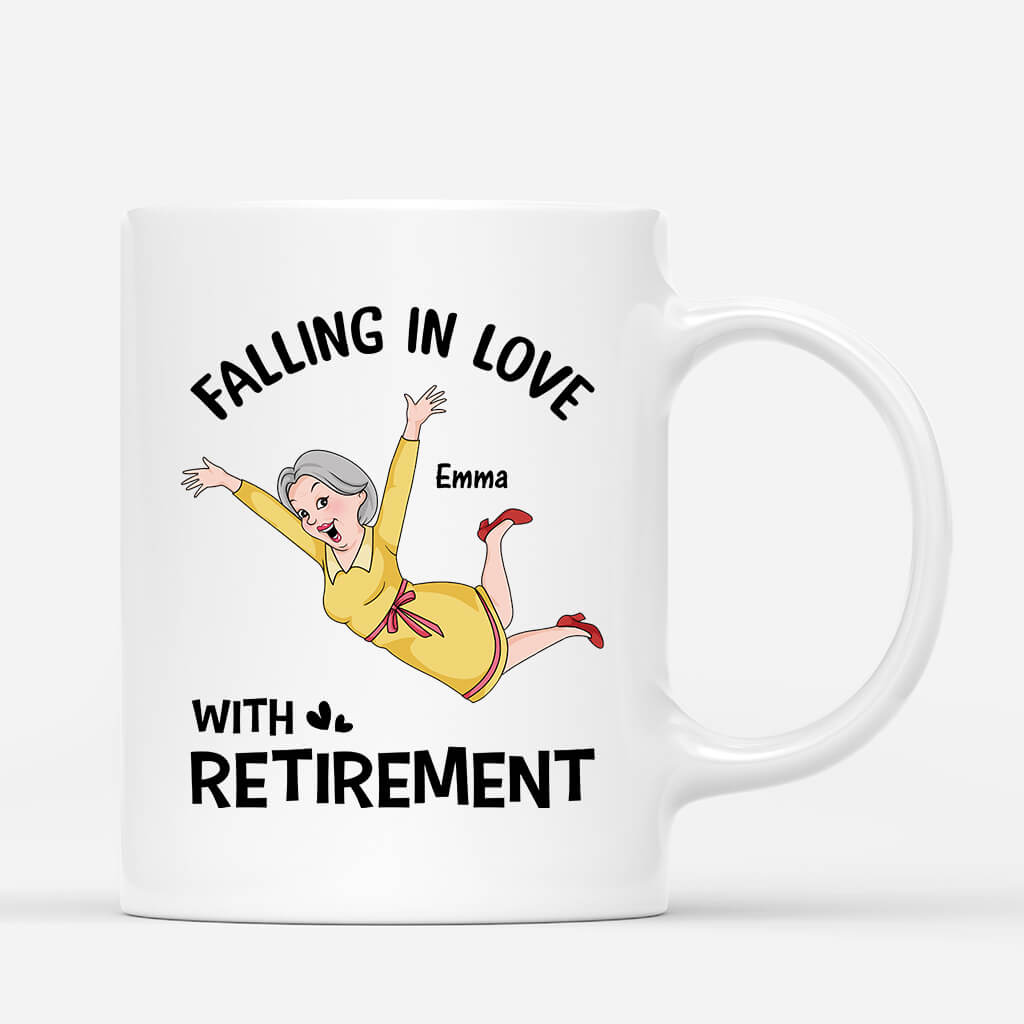 Personalised Falling In Love With Retirement Mug For Women