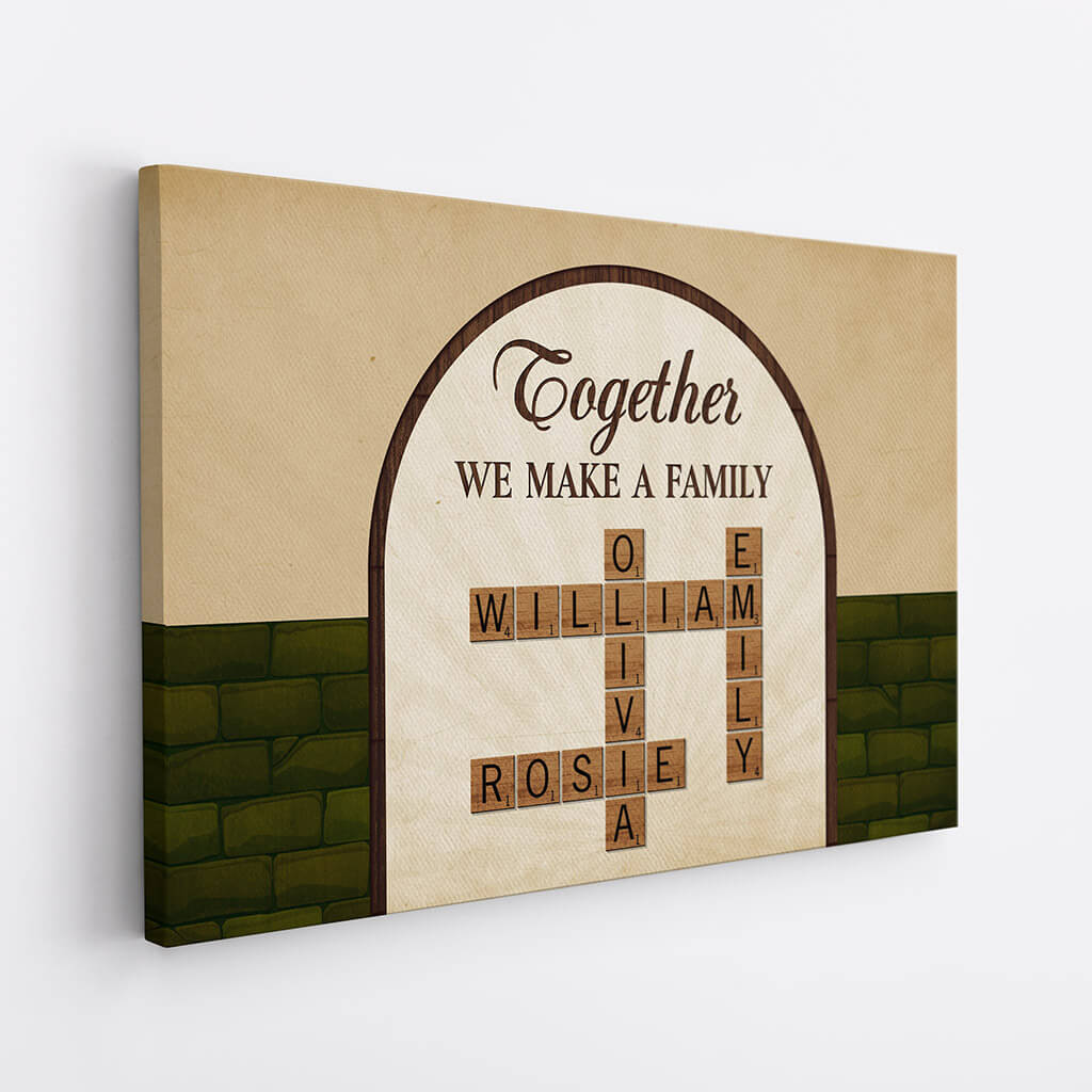 Personalised Together We Make A Family Crossword Canvas