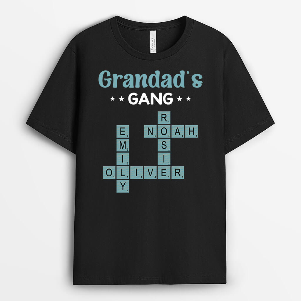 Personalised Grandad's Gang Crossword T-Shirt