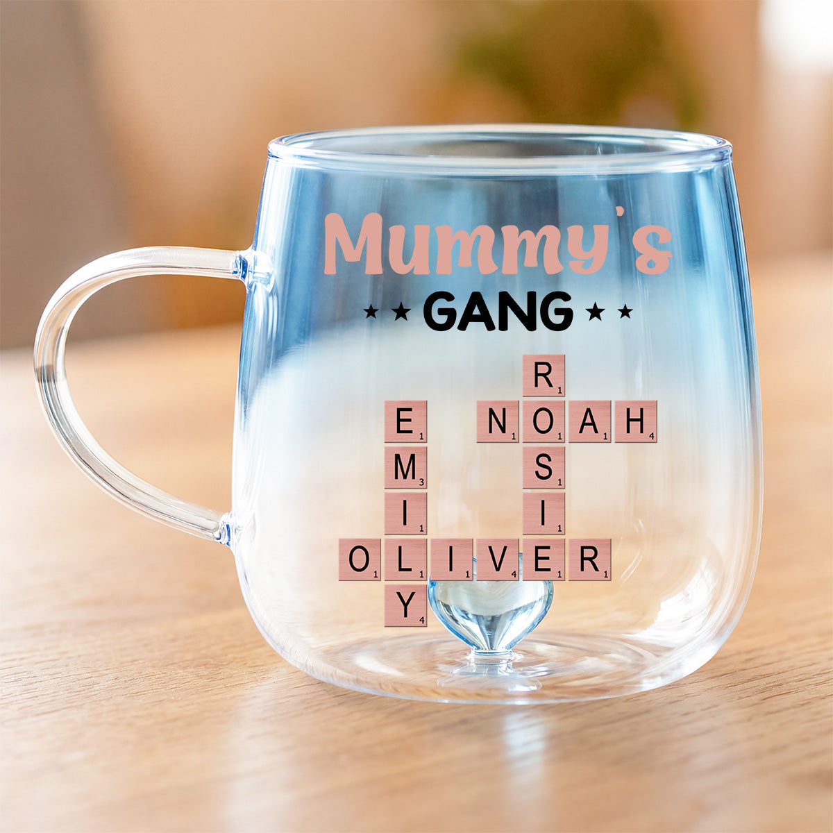 3402AUK2 personalised crossword gradient glass mug for family members 3402am8q5a