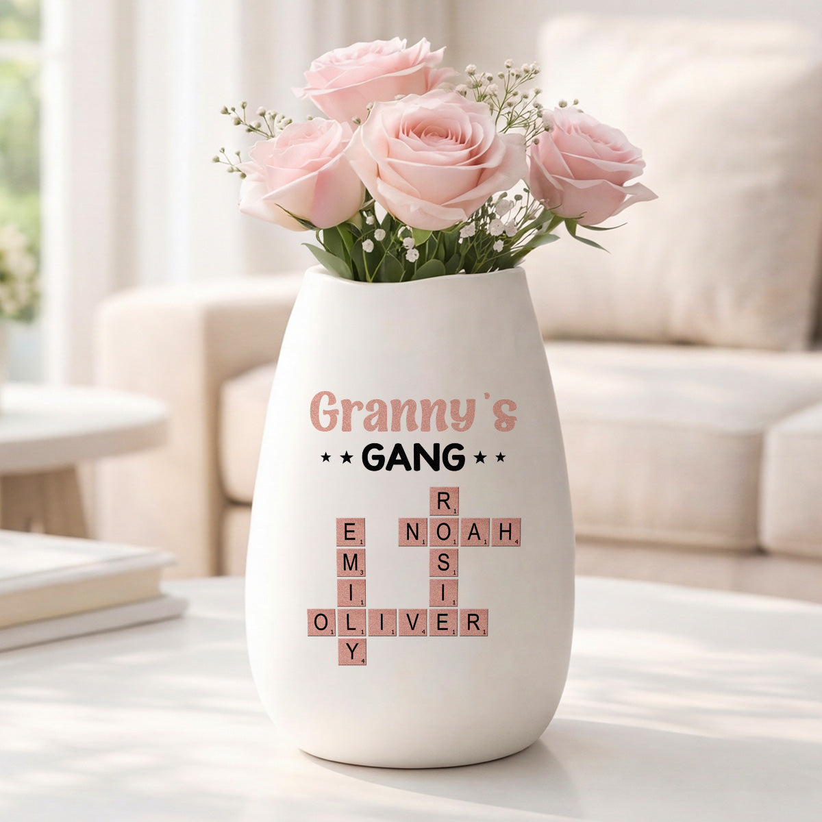 3402AUK2 personalised mummygrannys grang crossword matte ceramic vase_ 3402ao8q5a