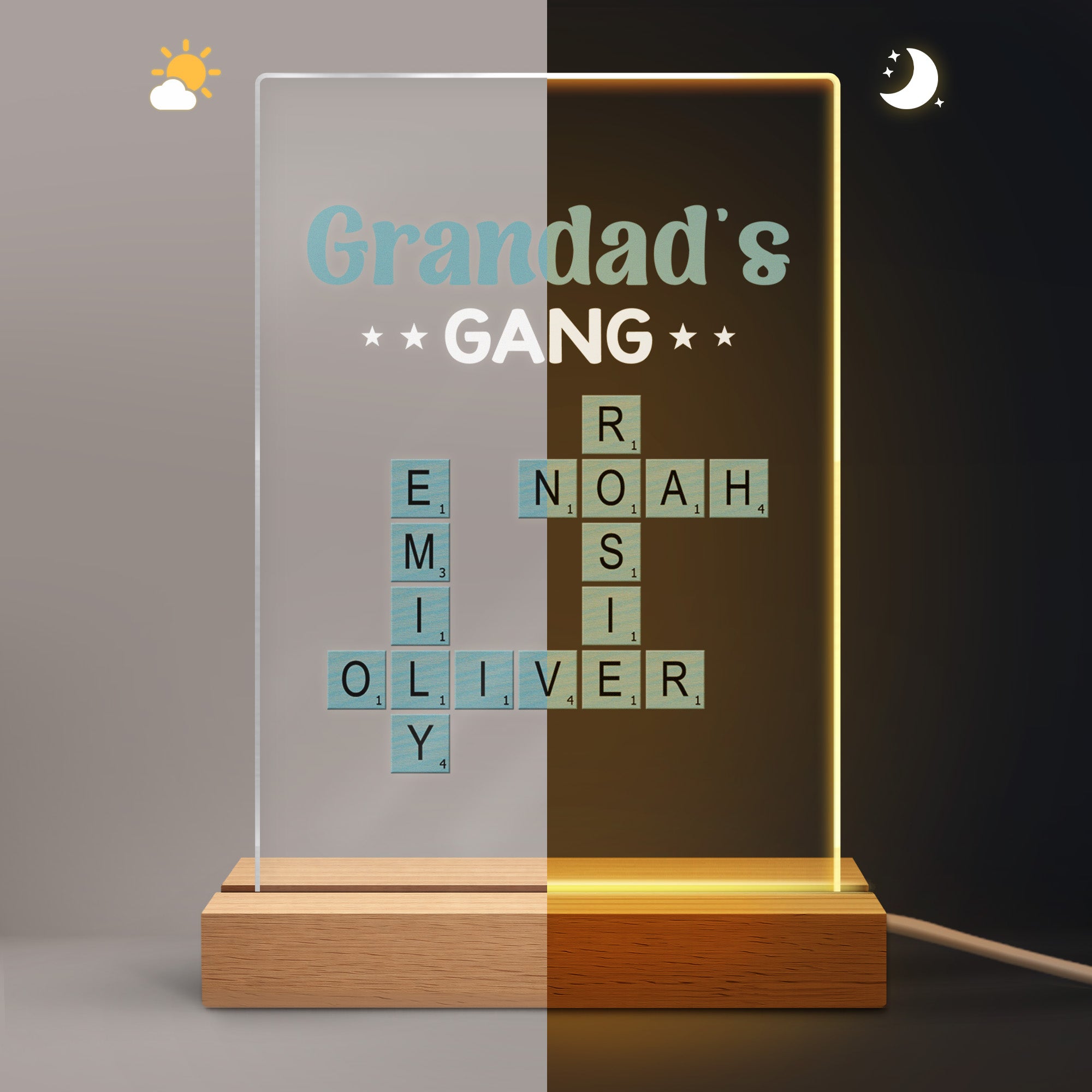 3402LUK5 personalised crossword puzzle art night light for mumdad 3402l8q5a