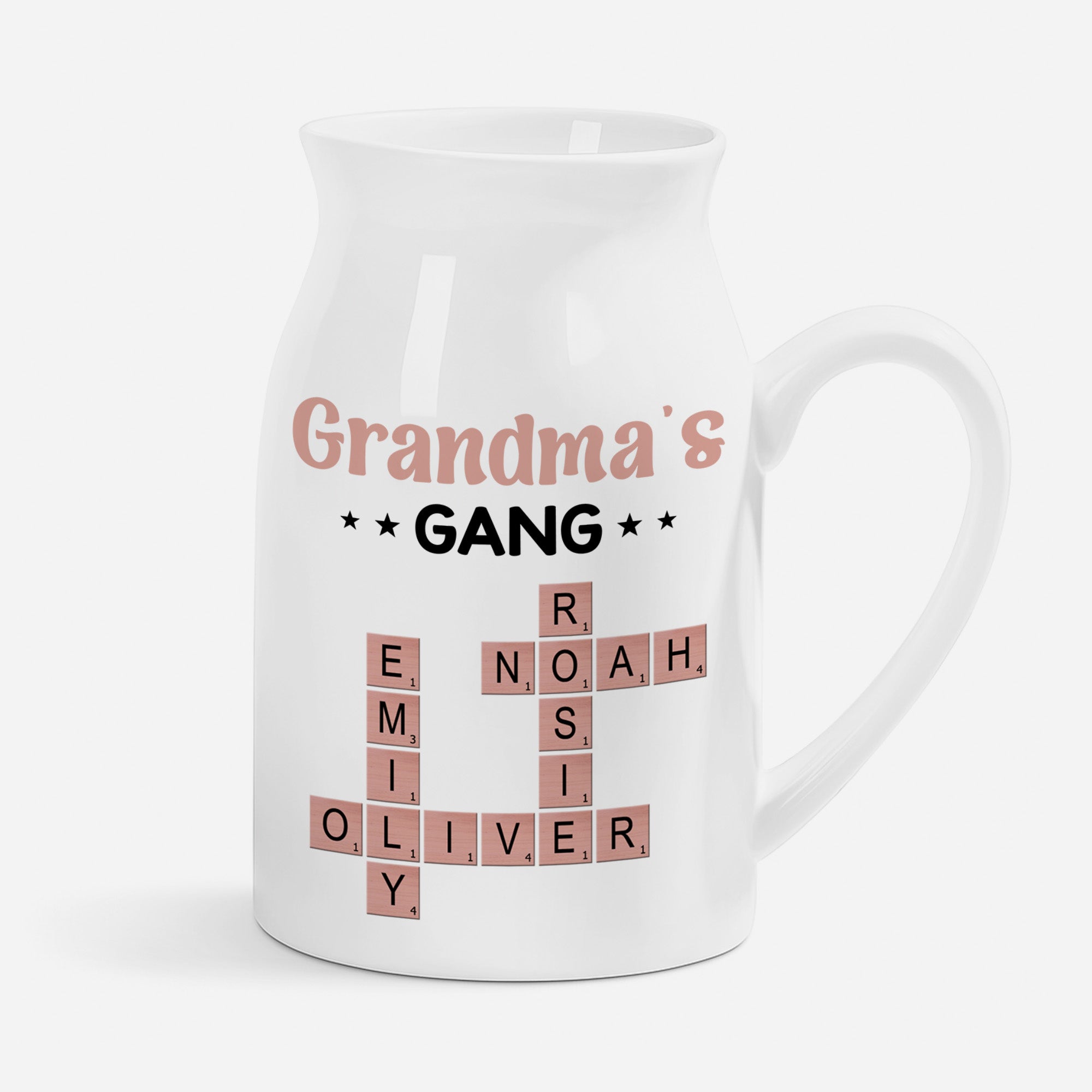 3402OUS1 crossword puzzle art flower vase custom gifts for grandma mom 3402OKT5A