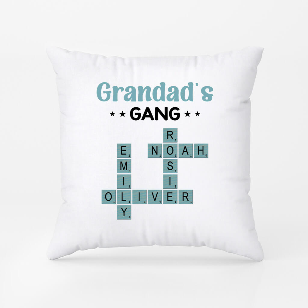 3402PUK1 crossword grandads gang pillow  personalised gifts for grandad