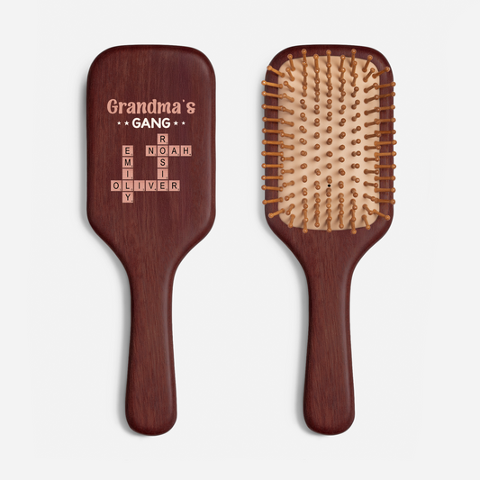 3402QUK1 personalised mummygrannys gang crossword wooden hairbrush 3402qst5i