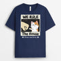 3424AUK2 we rule the house t shirt  personalised gifts for cat lovers