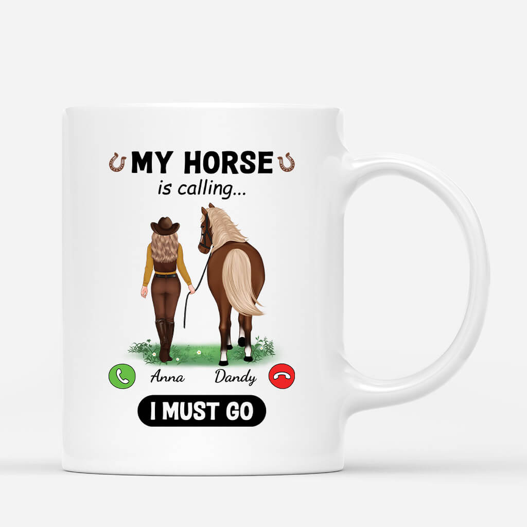 3426MUK1 my horse is calling mug  personalised gifts for female