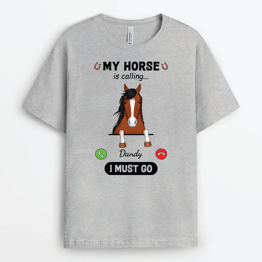 3427AUK2 my horse is calling t shirt  personalised gifts for pet lovers