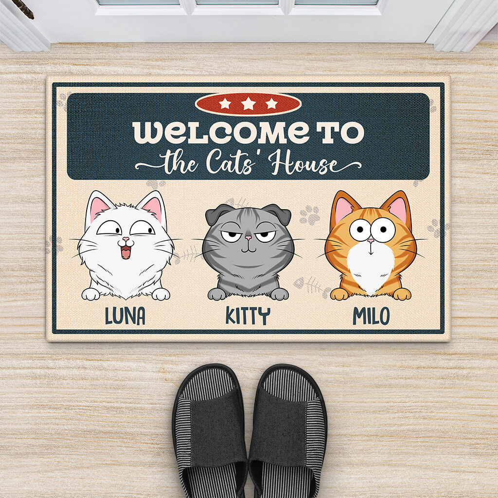 Personalised Welcome To The Cat House Doormat