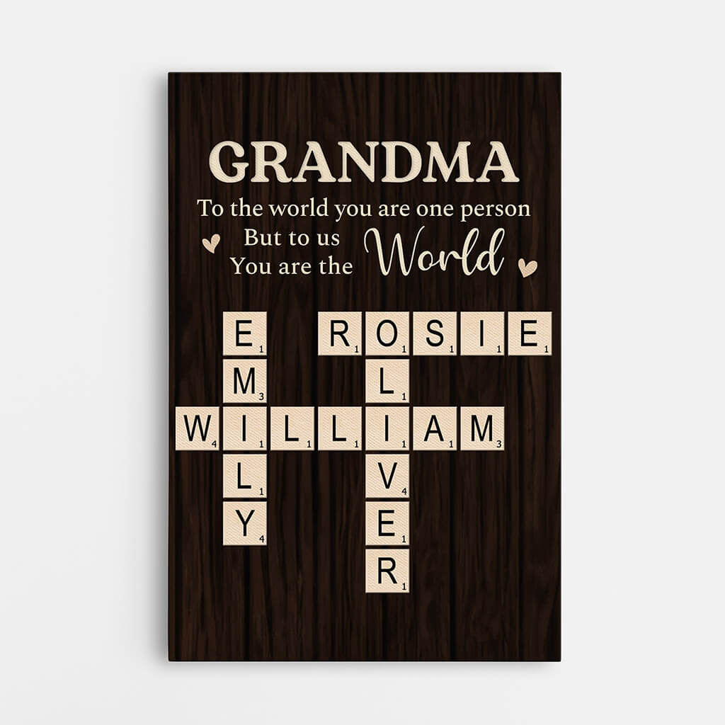 Personalised Grandma To The World You Are One Person Canvas