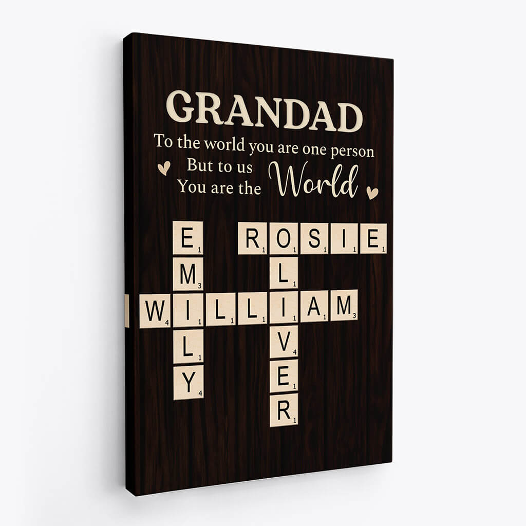 Personalised Grandma To The World You Are One Person Canvas