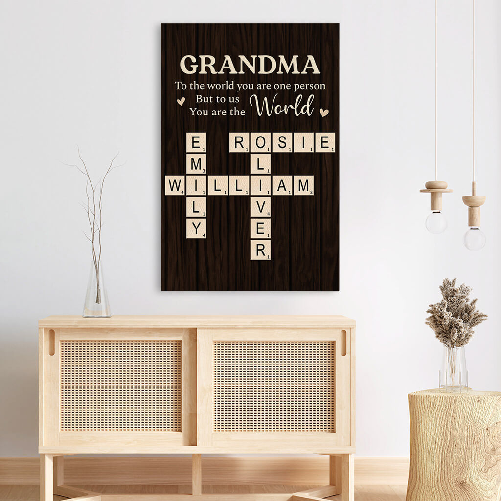 3469CUK3 grandma to the world you are one person canvas  personalised gifts for grandma