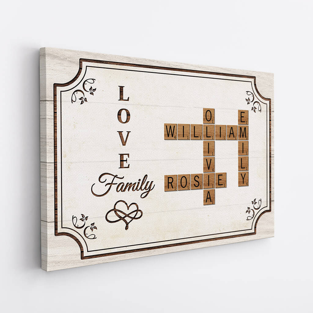 Personalised Love Family Canvas For Grandparents