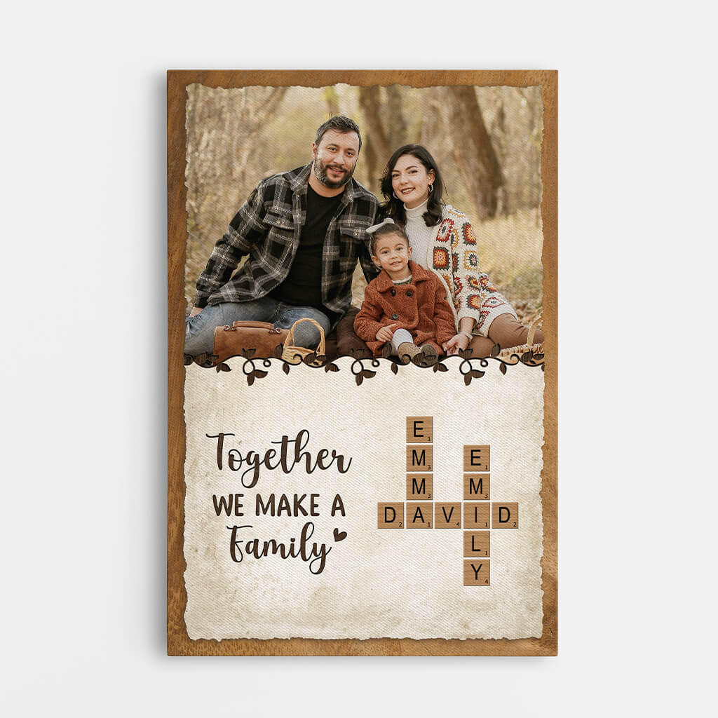 Personalised Together We Make A Family Crossword Canvas For Family