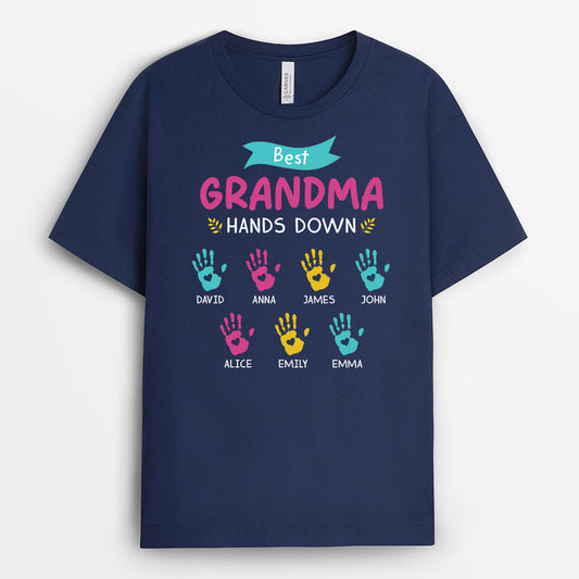 3495AUK1 best grandma hands down t shirt  personalised gifts for grandma