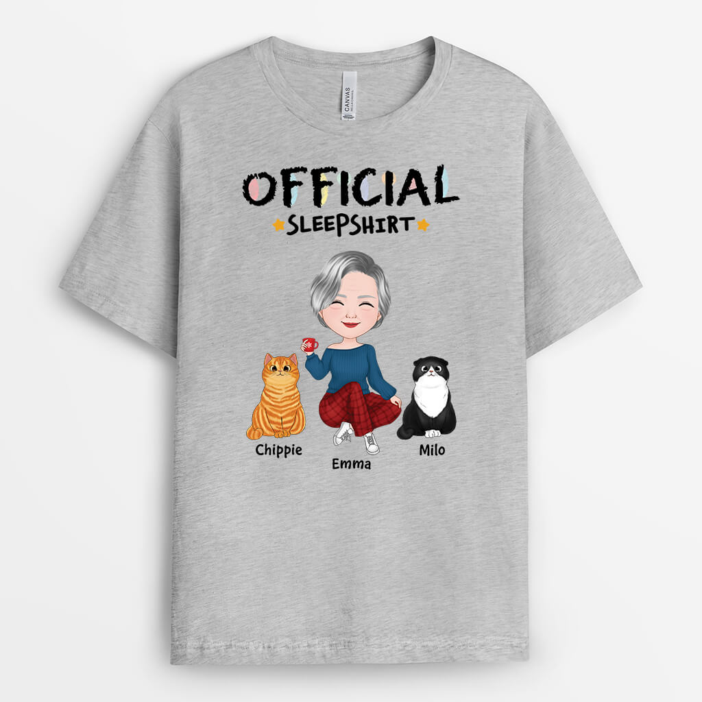 Personalised Official Sleepshirt Christmas Vibe T-shirt For Cat Lovers