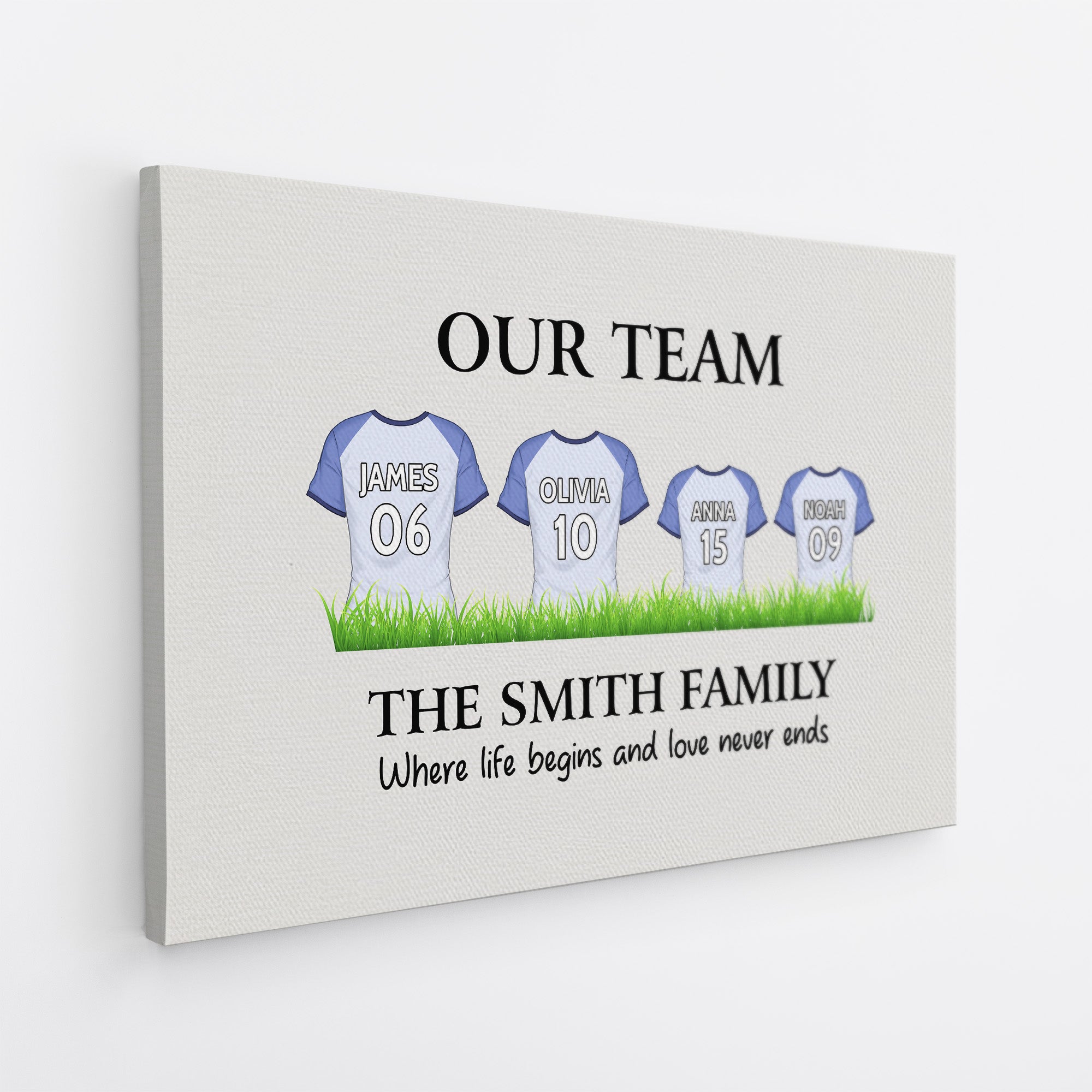 3528CUK2 our team family canvas  personalised football gifts for family