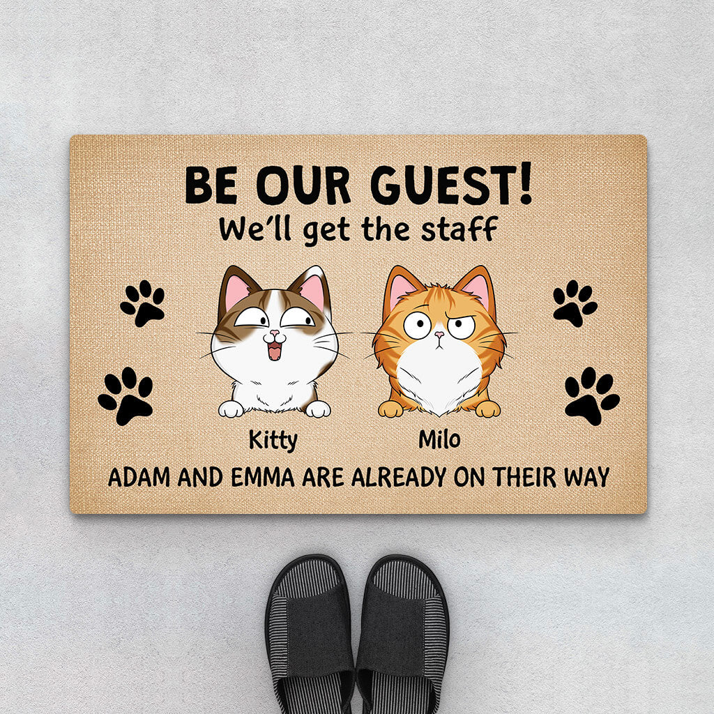 Personalised 'Be Our Guest' Doormat For Cat Lovers