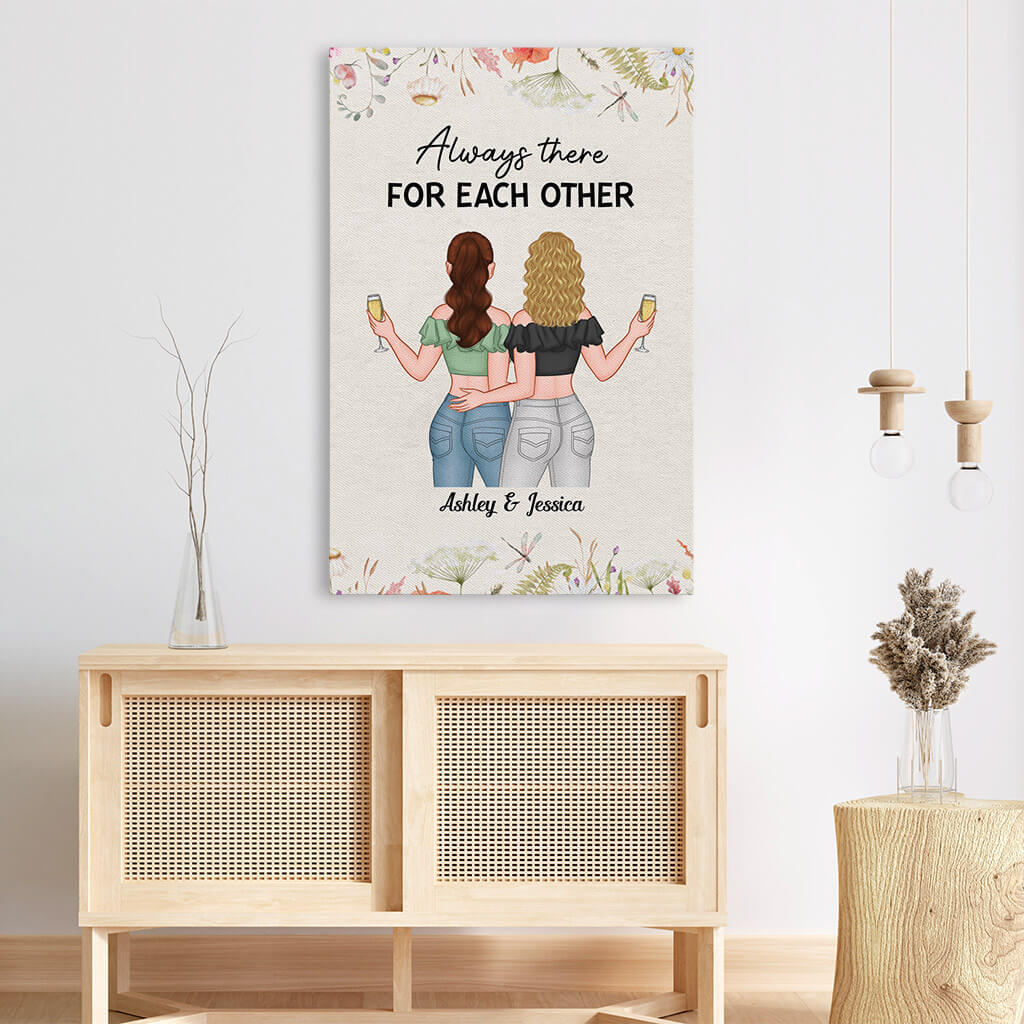 3532CUK3 always there for each other canvas for bestie  personalised gifts for bestie