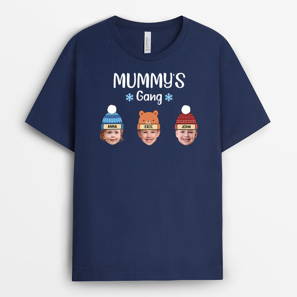 3545AUK2 grandads dads gang childrens face t shirt  personalised presents for grandad dad