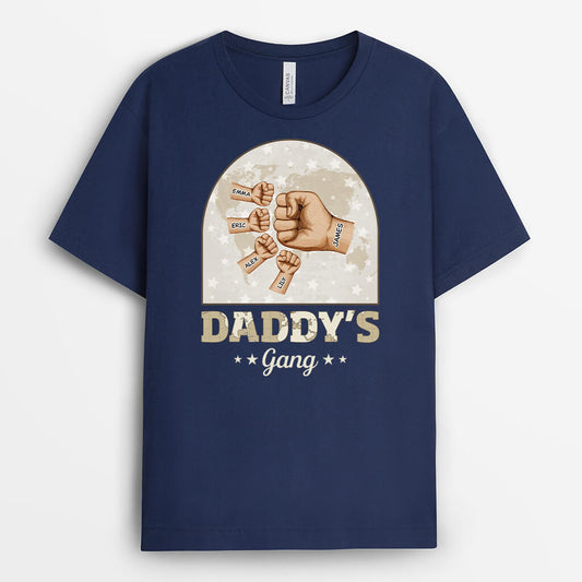 3546AUK2 Personalised Grandads Dad Gang Fist Bump T shirt