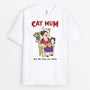 3557AUK1 cat mum cat dad funny t shirt  personalised gifts for cat owners