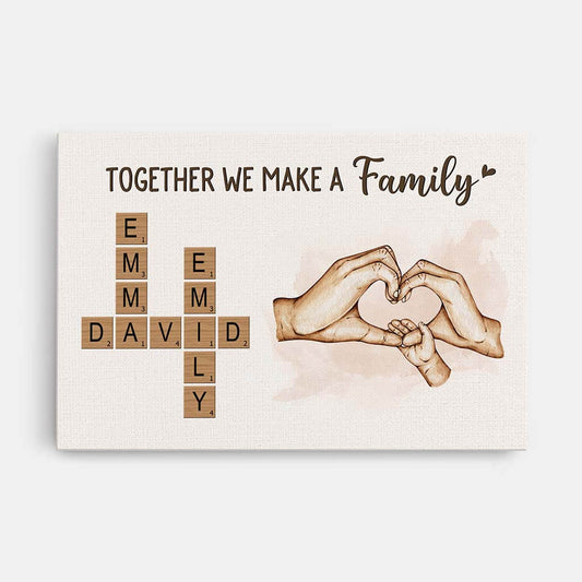 3568CUK1 together we make a family crossword canvas  personalised gifts for family