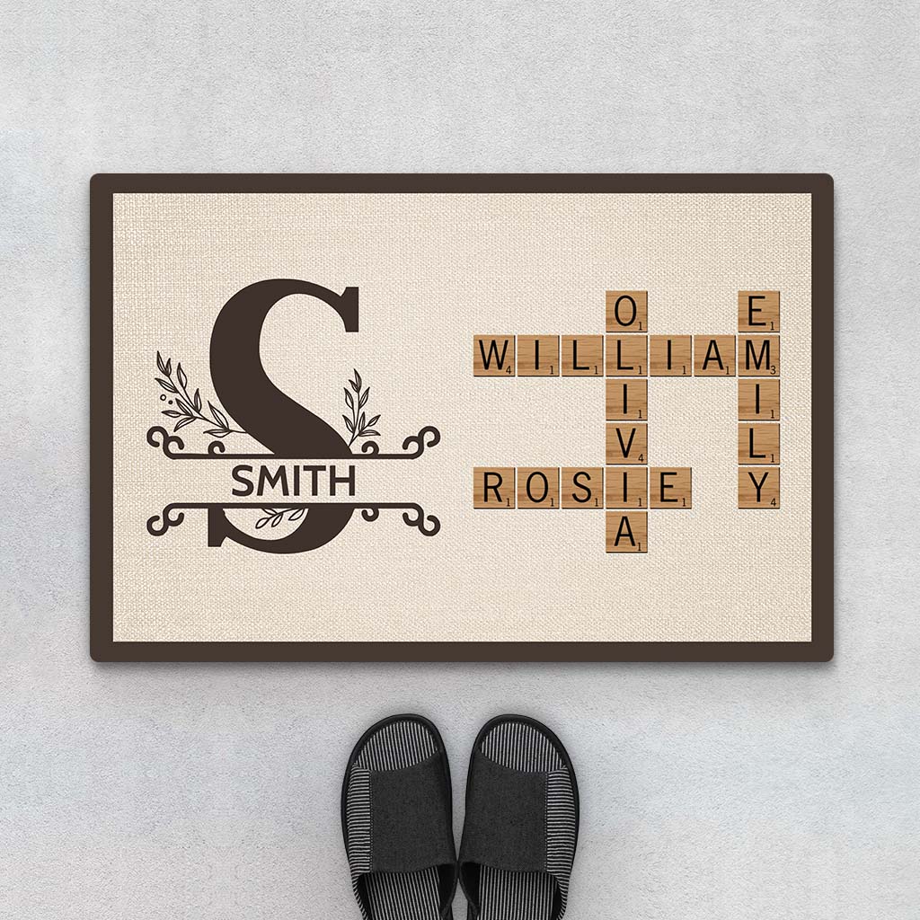 Personalised Family Crossword Doormat